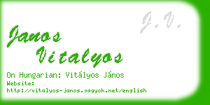 janos vitalyos business card
